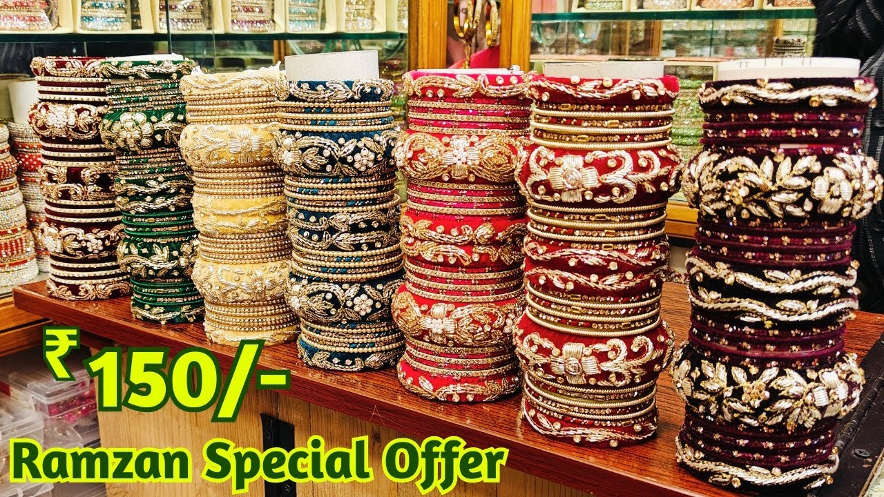 Ramzan Special Offer Low Price Bridal Bangles  1+1 OFFER ₹ 150 Hanging Zero Stone Zardozi Bangles