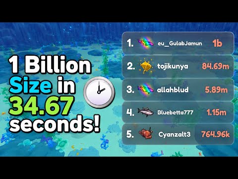 Reaching 1 Billion Size In 34.67 seconds!🤯🙌 | Be Fish - Roblox
