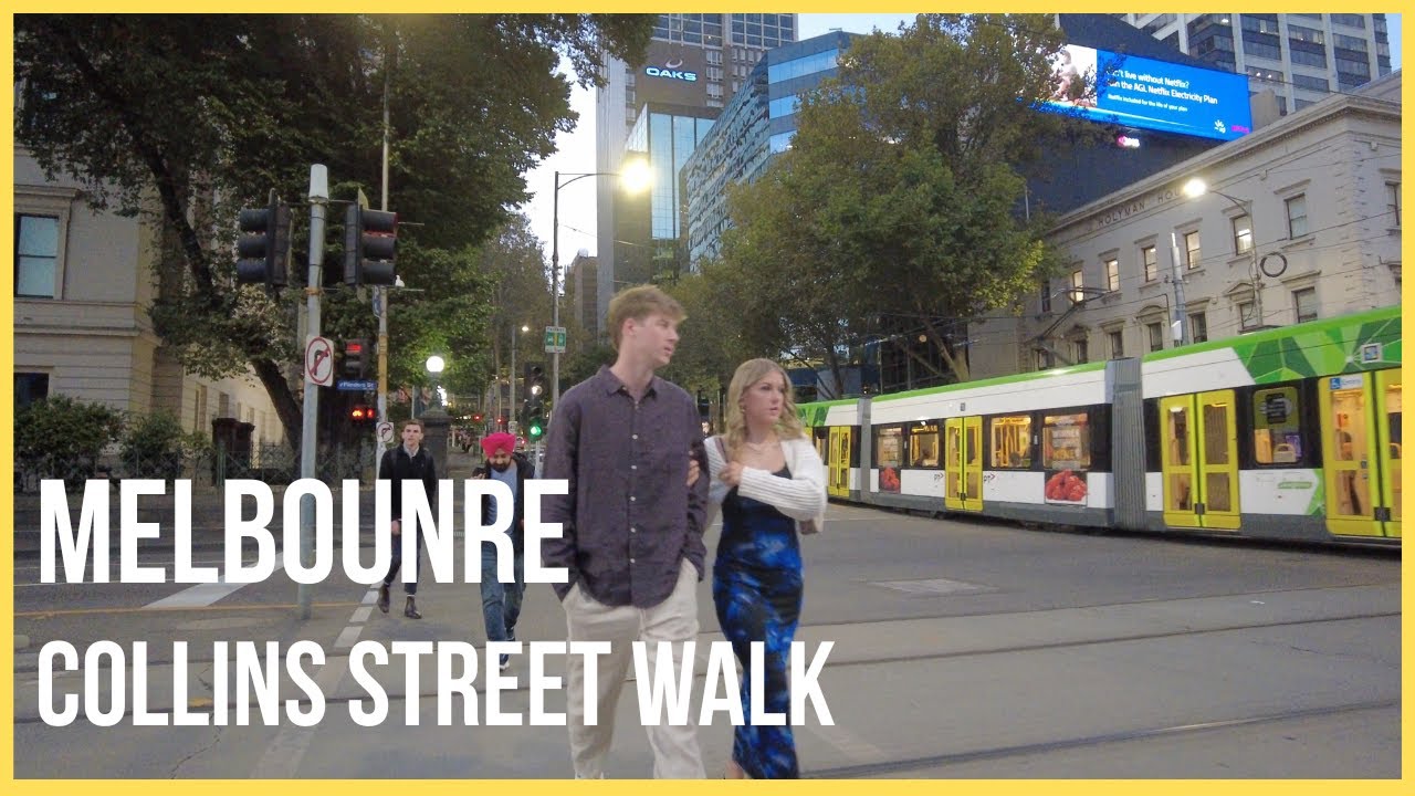 MELBOURNE Collins Street Walk Towards Scenic YARRA RIVER