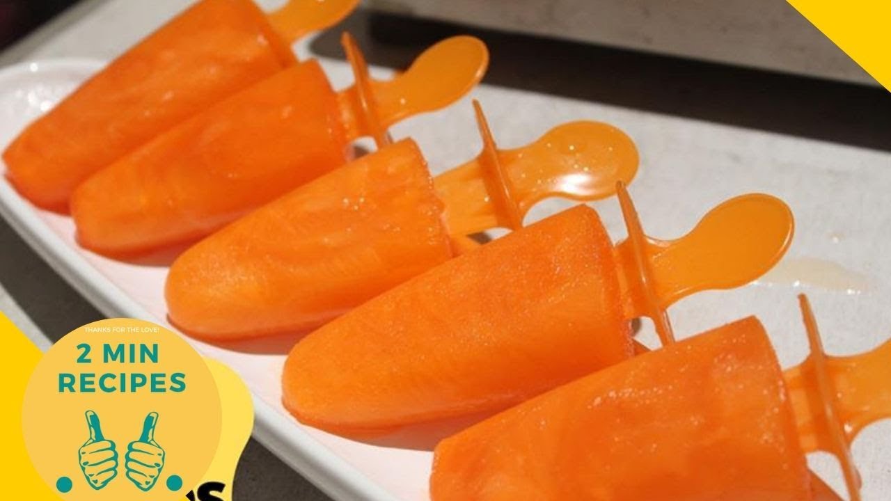 Orange Ice Cream With 3 Ingredients - Homemade Orange Ice Cream Recipe - Orange Popsicles |
