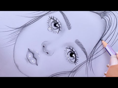 How to draw a sad girl - step by step, Pencil sketch Tutorial