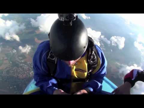 Solving the Rubik's Cube while skydiving (boat jump)