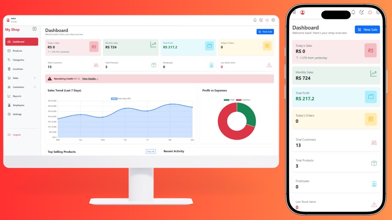 Shop Management System Demo Using MERN Stack | Full Features (React ...