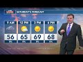 Rain continues tonight but expect sunny skies tomorrow!