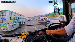 Stupid Driver🤬 Suddenly Crossing the Road On Highway || Volvo Bus Driving