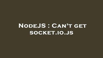 NodeJS : Can