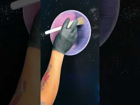 #HowToPaint a Pink #Moon by #PaintWithJosh #Shortsfeed #Shortsfyp #Artshorts #shortsart #BobRoss