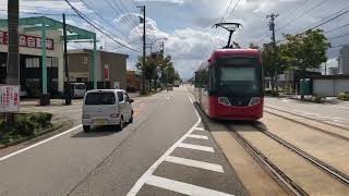 【過去撮影】万葉線　MLRV1001 高岡駅行き　米島口発車