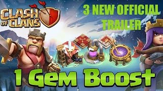 CLASH OF CLANS: 3 NEW Official Trailer, 1 Gem Boost ✭ Let's Play Clash of Clans [HD]