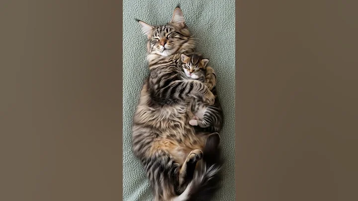 Video 10564741: tiny maine coon kitten, maine coon mom