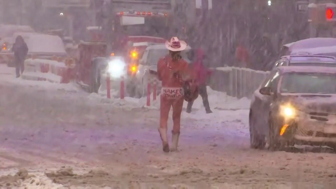 Naked Cowboy performs in Times Square blizzard YouTube Naked Cowboy performs in Times Square blizzard YouTube