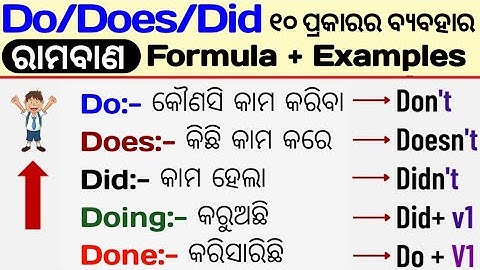 Helping Verbs Do Does Did In Odia / Do Does Did ର ସବୁତକ ବ୍ୟବହାର / Verbs In Odia /
