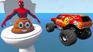 Insane Obstacle Course Monster Jam Truck Cars High Speed Jumps and Crashes - BeamNG Drive screenshot 1