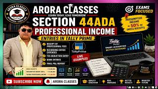 Section 44ADA Professional Income in Tally Prime | Complete Practical Example