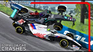Formula Car Crashes #10 | With MOTION BLUR | BeamNG.drive | F12021 MOD | 60FPS