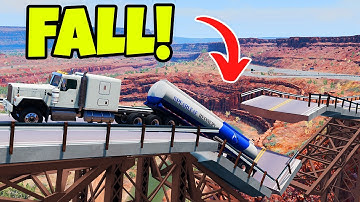 Realistic Heavy Truck COLLAPSES ENTIRE BRIDGE! BeamNG