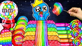 🍭 Mukbang ASMR Rainbow Candy Strip, Rainbow Sour Candy and Rainbow Dessert 🍭 | Diam Official
