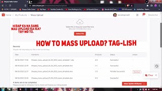 How to Mass Upload Product in Shopee Tag-lish 1 Variation Only screenshot 5