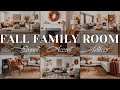 Cozy Fall Family Room | Modern Furniture &amp; Elegant Accent Interior Decor Ideas