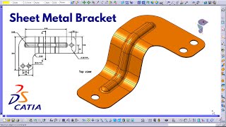 How to Make a Metal Sheet Bracket in CATIA V5 | CATIA Sheet Metal Design Tutorial ⚙️