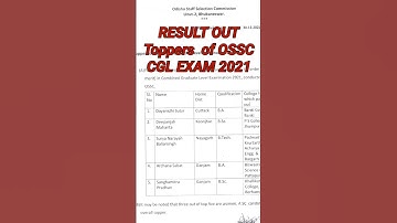 RESULT OUT Toppers of ossc CGL exam 2021#ossccglresult #ossccglfinalresultout #ossccgl #ossccgl2021