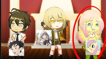 Fandom react to each other || 2x speed || fluttershy || part 1 ||