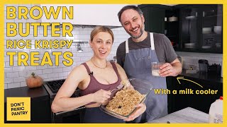 Iliza’s Brown Butter & Maldon Rice Krispy Treats with a Milk Cooler!