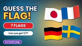 Guess the Flag Quiz 🌍 | Can You Name All 7 Countries | KJ Curio Loop #shorts  #shortvideo