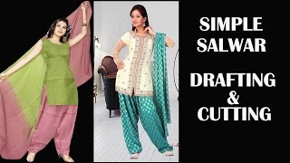 simple salwar with belt drafting and cutting DIY very easy method