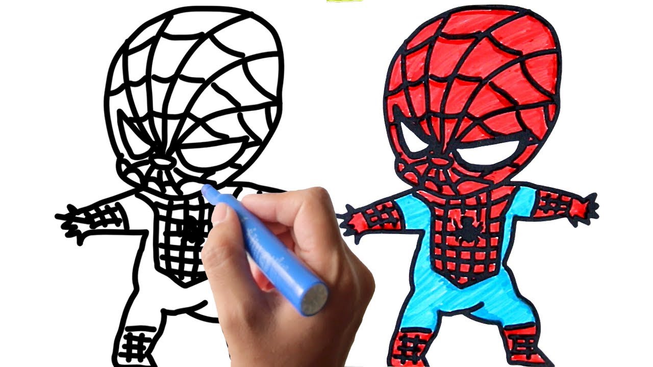 How To Draw Spiderman Art Colours With Colored Markers Youtube