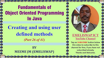 Creating and Using User Defined Methods in Java Object Oriented Programming Language