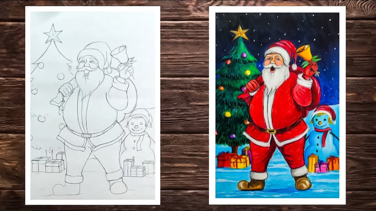 Easy Santa Claus Drawing | Christmas Drawing step by step ...
