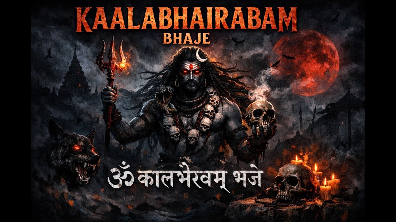 KAALABHAIRAVAM BHAJE  with Lyrics🔥 Powerful Shiva Stotram | | Om Kaal Bhairavaya Namah