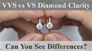 VVS vs VS Diamond Engagement Ring - Side by Side Comparison in Diffused Lighting