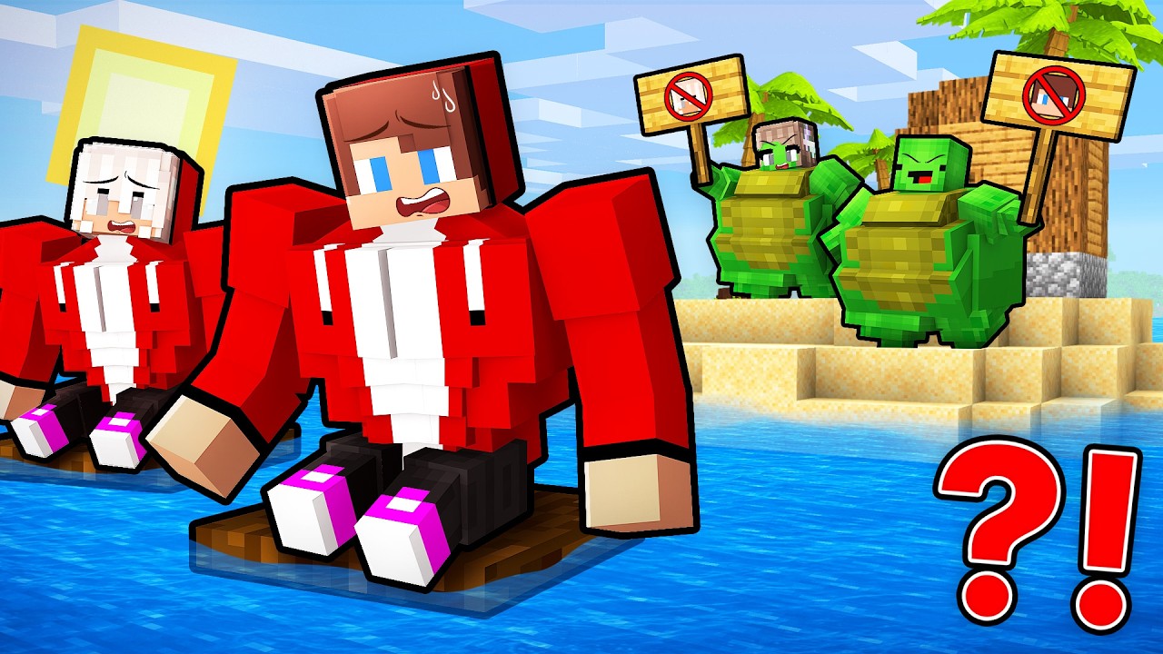 Minecraft Maizen - FAT Mikey Family Kicked Strong JJ Family Out of the Island