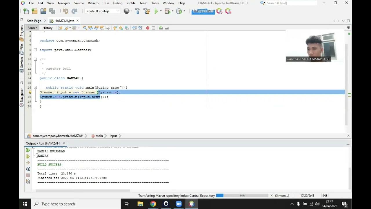 cara input scanner pada java , operator aritmatika & operator
