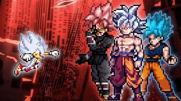 Sonic Chaos V4 JVL OP(AF) VS Goku Black Purgation OP & Manga Goku OP & Goku MUI OP in Jump Mugen
