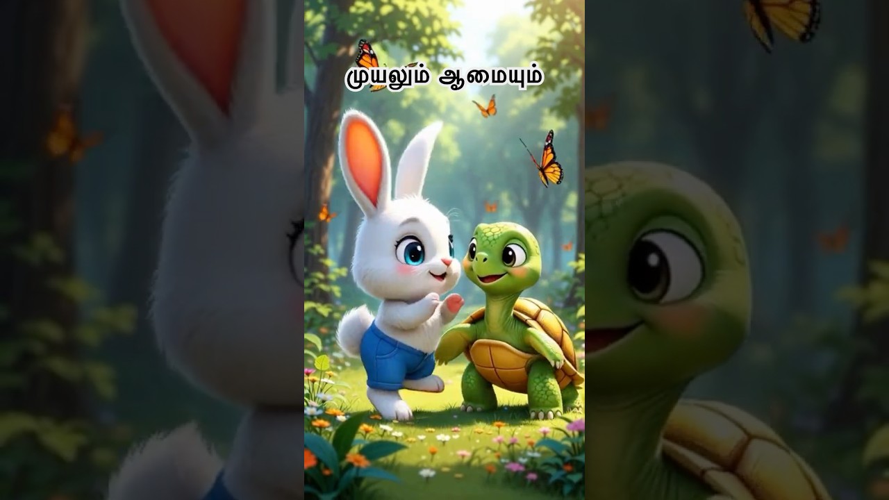 முயலும் ஆமையும் 🐰🐢  Short Moral Story for Kids Tamil