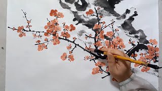 วิธีการทาสีดอกพลัม - ภาพวาดจีนโบราณ