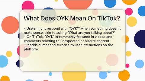 What Does OYK Mean On TikTok? - Everyday-Networking