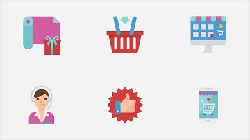 Shopping and Commerce Modern Flat Animated Icons