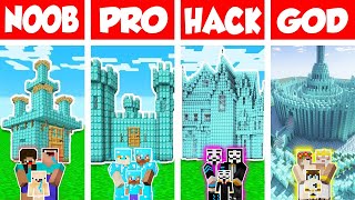 Minecraft: Noob Vs Pro Vs God: Castle House Build Challenge In Minecraft / Animation