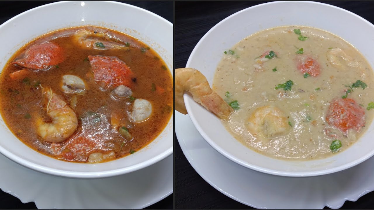 شوربه السي فود صيامي بطريقتين مختلفتين | اكلات صيامي | شوربه صيامي