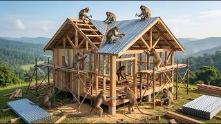 Monkey Craft — Building A Complete Jungle House 🐒🏠 Cinematic Story (4K)