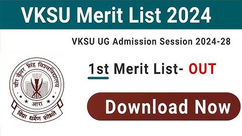 Vksu merit list 2024 | Vksu UG admission session 2024-28 1st merit list kaise check Karen #vksu