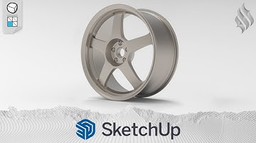3D Modeling Car Rim (5 Spoke) (SketchUp Tutorial)