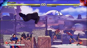 STREET FIGHTER 5 CHAMPION EDITION GUILE V2 NEW COMBO M.DAMAGE ( TRAINING MODE ) ARCADE STICK MODE