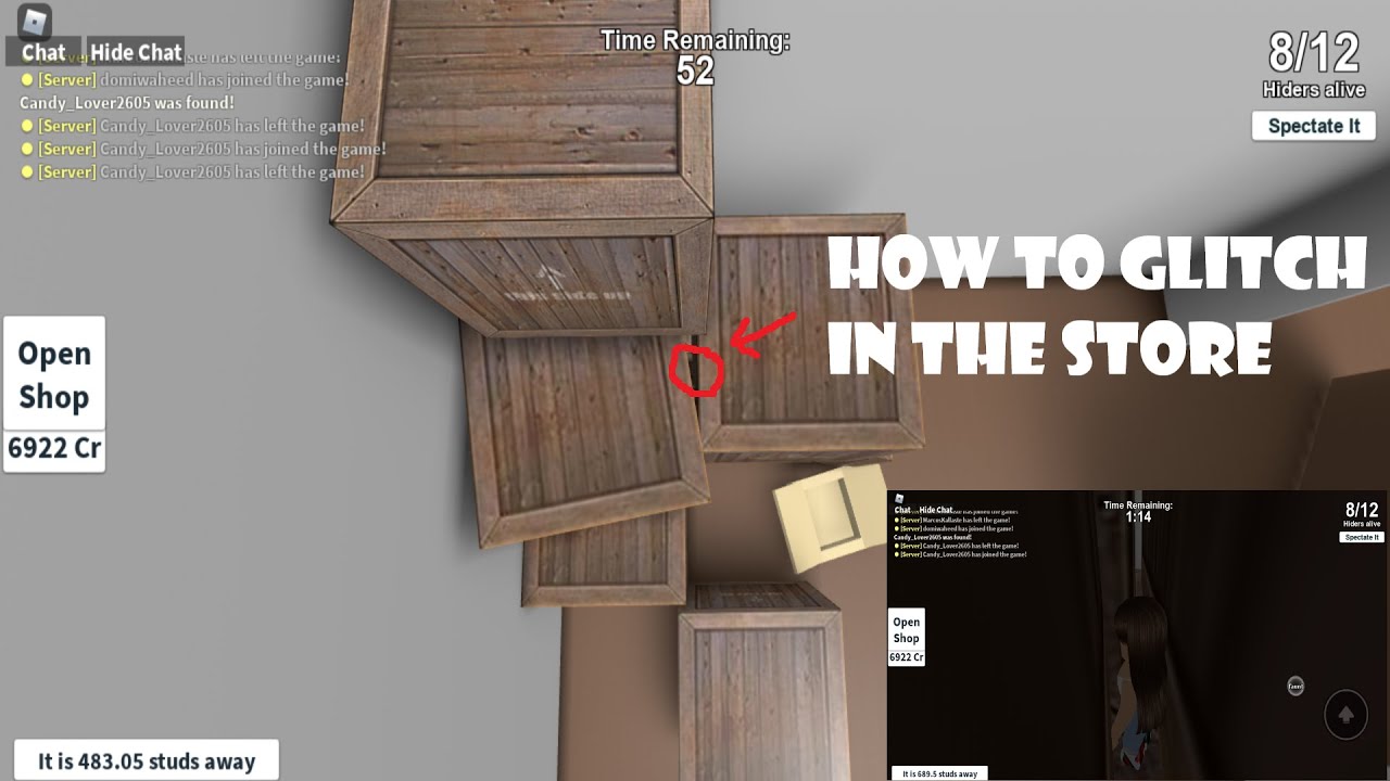 How to glitch in the Store (Hide and seek extreme Roblox) - YouTube