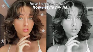 how i style my short hair with bangs + layers