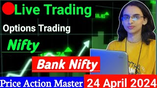 Live Trading | 24 April | Nifty / Banknifty Options Trading #livetrading #optionstrading